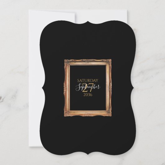 zwart en gouden bruiloft kaart (Achterkant)