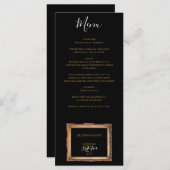 zwart en gouden bruiloft menu (Voorkant / Achterkant)