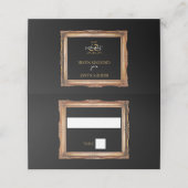  zwart en gouden bruiloft plaatskaartje (Buitenkant ongevouwen)