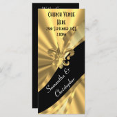 Zwart en gouden bruiloft programma programmakaart (Voorkant / Achterkant)