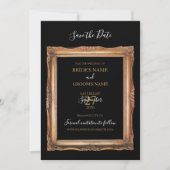  zwart en gouden bruiloft save the date (Voorkant)
