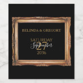  zwart en gouden bruiloft wijn etiket (Enkel label)