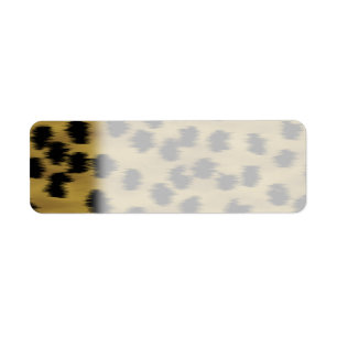 Zwart en gouden bruine Cheetah printpatroon. Etiket