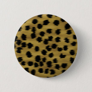 Zwart en gouden bruine Cheetah printpatroon. Ronde Button 5,7 Cm