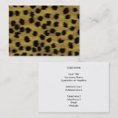 Zwart en gouden bruine Cheetah printpatroon. Visitekaartje (Voorkant / Achterkant)