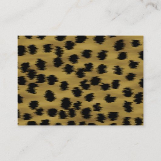 Zwart en gouden bruine Cheetah printpatroon. Visitekaartje (Voorkant)