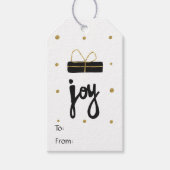 Zwart en gouden cadeau cadeau verfijnd cadeaulabel (Voorkant)