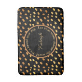 Zwart en gouden confetti inspirerende badmat (Voorkant Verticaal)