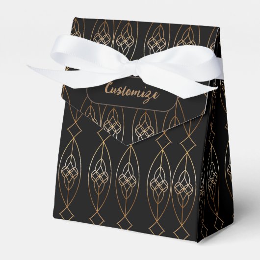 Zwart en gouden deco-tent bedankdoosjes (Voorkant Zijde)