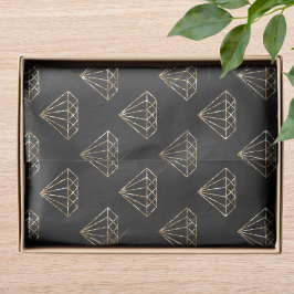 Zwart en gouden diamant Elegante trouw verlovings- Tissuepapier