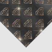Zwart en gouden diamant Elegante trouw verlovingsr Tissuepapier (Detail)
