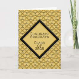 Zwart en Gouden Diploma-uitnodiging | 2026 Kaart