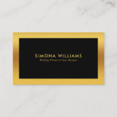 Zwart en gouden eenvoudig ontwerp visitekaartje (Voorkant)