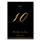 Zwart en gouden elegante huwelijkskaartjes kaart (Achterkant)