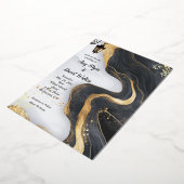 Zwart en gouden elegante trouw uitnodiging (Gedraaid)