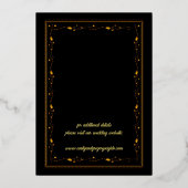 Zwart en gouden elegantie, kunstlijst folie uitnodiging (Achterkant)