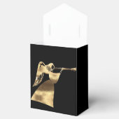Zwart en Gouden Engel Spelen Trompet Elegant Bedankdoosjes (Geopend)