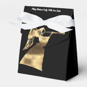 Zwart en Gouden Engel Spelen Trompet Elegant Bedankdoosjes