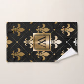Zwart en Gouden Fleur-de-lis Bad Handdoek (Handdoek)