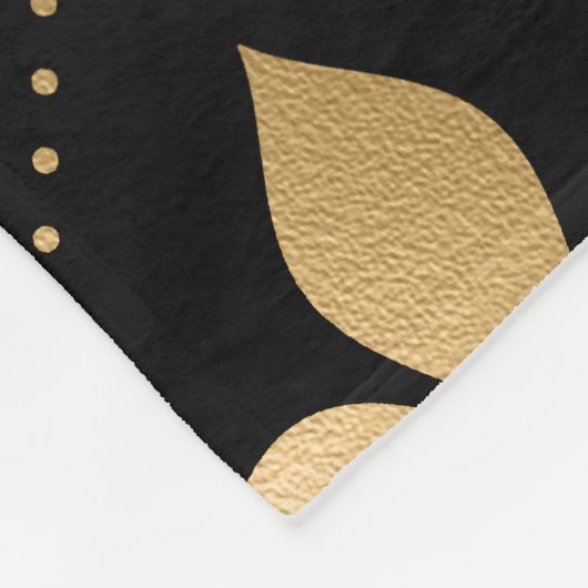 Zwart en Gouden Fleur-de-lis Fleece Deken (Hoek)