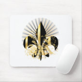 Zwart en gouden Fleur de Lis Muismat (Met muis)