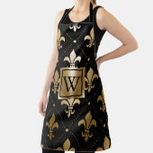 Zwart en Gouden Fleur-de-lis Schort (Insitu)