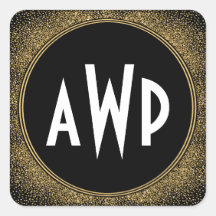 Zwart en Gouden Folie Art Deco Huwelijksgunsten