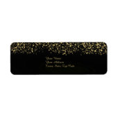 Zwart en Gouden Folie Bruiloft Stationery Etiket (Voorkant)