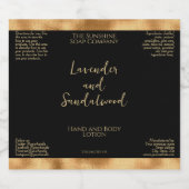 Zwart en gouden folie cosmetica flesetiket sparkling wijnetiket (Enkel label)