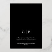 Zwart en Gouden Folie Elegante Art Deco bruiloft Folie Uitnodiging (Achterkant)