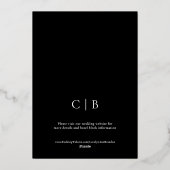 Zwart en Gouden Folie Elegante Art Deco bruiloft Uitnodiging (Achterkant)