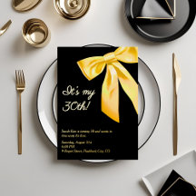Zwart en gouden folie 'Het is mijn 30e!' Elegante 