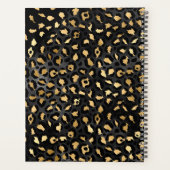 Zwart en Gouden Folie Luipaard Brush Stroke Planner (Achterkant)
