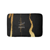 Zwart en gouden Folie Monogram Badmat (Voorkant)