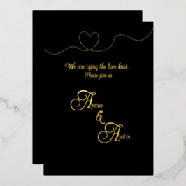 Zwart en gouden folie uitnodiging