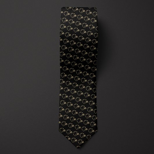 Zwart en gouden Footballs helm Stropdas