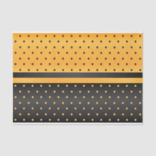 Zwart en gouden gele pokadots tissuepapier (Voorkant)