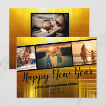 Zwart en gouden gelukkig nieuwjaar fotocollage