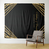 Zwart En Gouden Geometrisch Abstracte Foto Achterg Wandkleed (In Situ (horizontaal))