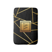 Zwart en gouden geometrisch badmat (Voorkant Verticaal)
