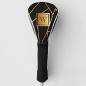 Zwart en gouden geometrisch golfheadcover (Voorkant)