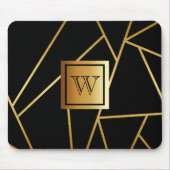 Zwart en gouden geometrisch muismat (Voorkant)