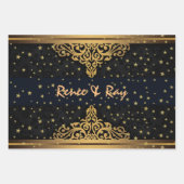 Zwart en gouden gepersonaliseerd omslagpapier inpakpapier vel (Voorkant 3)
