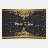 Zwart en gouden gepersonaliseerd omslagpapier inpakpapier vel (Voorkant 2)