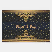 Zwart en gouden gepersonaliseerd omslagpapier inpakpapier vel (Voorkant)