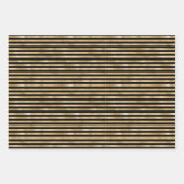 Zwart en gouden gestreepte bruiloft verjaardag inpakpapier vel (Voorkant 2)