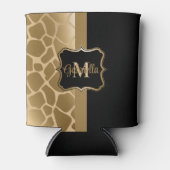 Zwart en gouden Giraffe Patroon Blikjeskoeler (Voorkant)