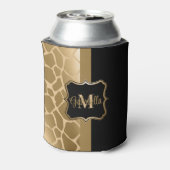 Zwart en gouden Giraffe Patroon Blikjeskoeler (Blikje Achterkant)