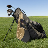Zwart en gouden Giraffe Patroon Golfhanddoek (Groen)