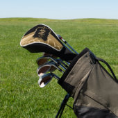 Zwart en gouden Giraffe Patroon Golfheadcover (Insitu)